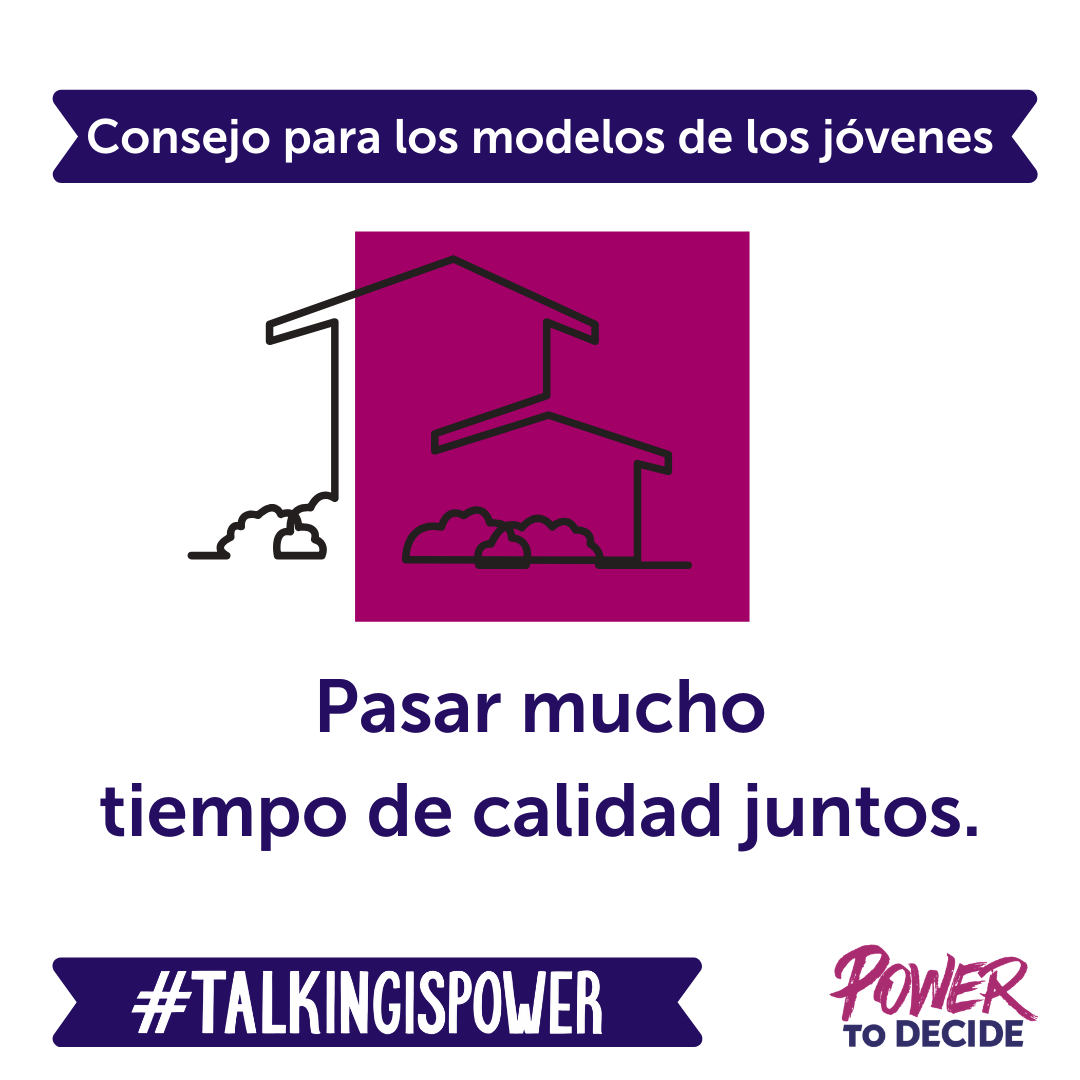 consejo para los modelos de los jovenes "pasar mucho tiempo de calidad juntos"